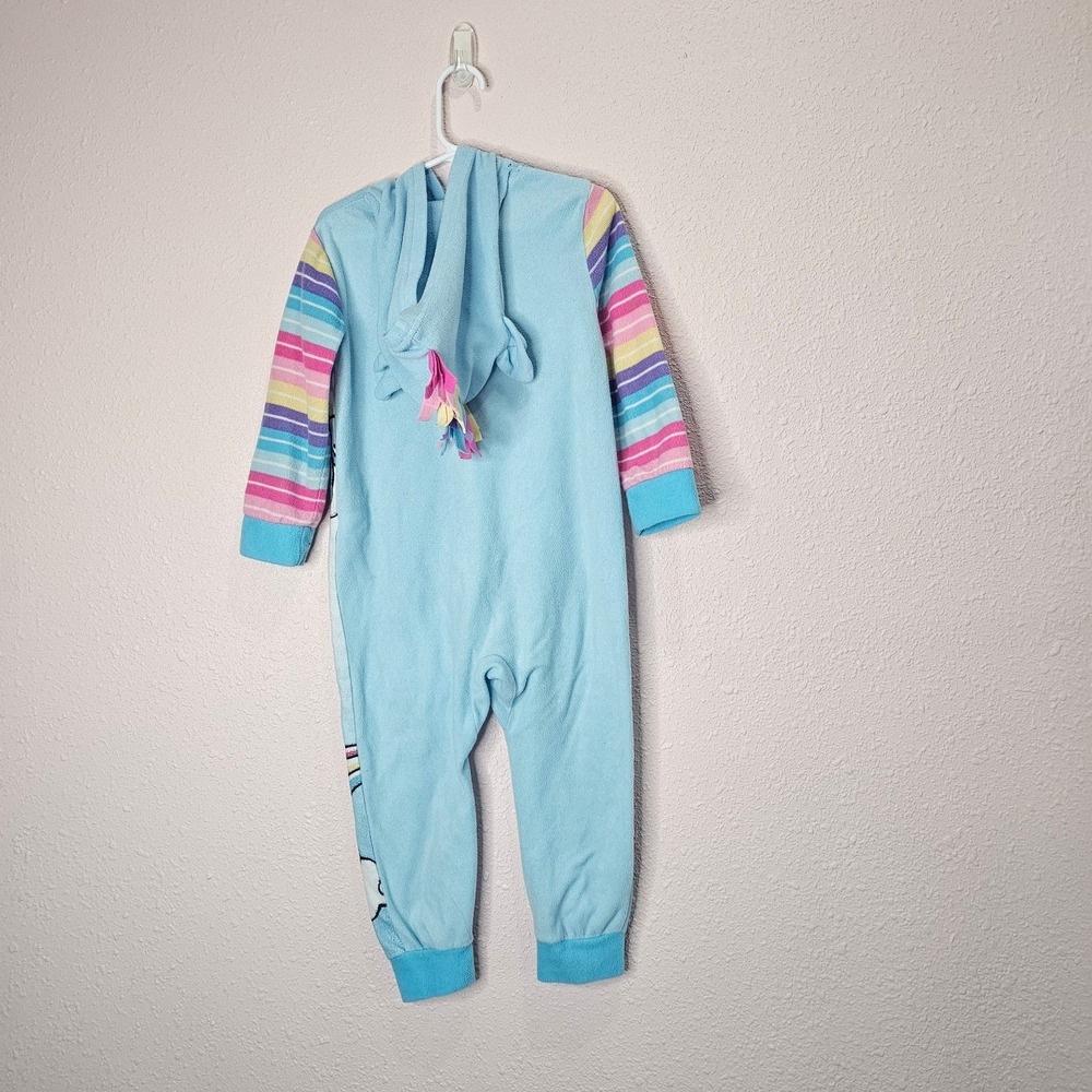 Kids My Little Pony Rainbow Dash Fleece Pajamas Sleepsuit Costume Size 4 - Picture 5 of 8